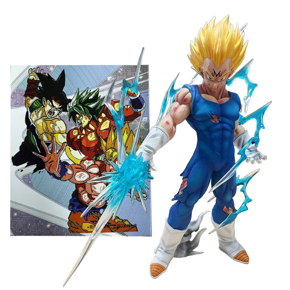 28CM Anime Dragon Ball Vegeta Weapon Special Effects Parts Damaged Version Model Son Goku Toy Gift Collection Action Figure