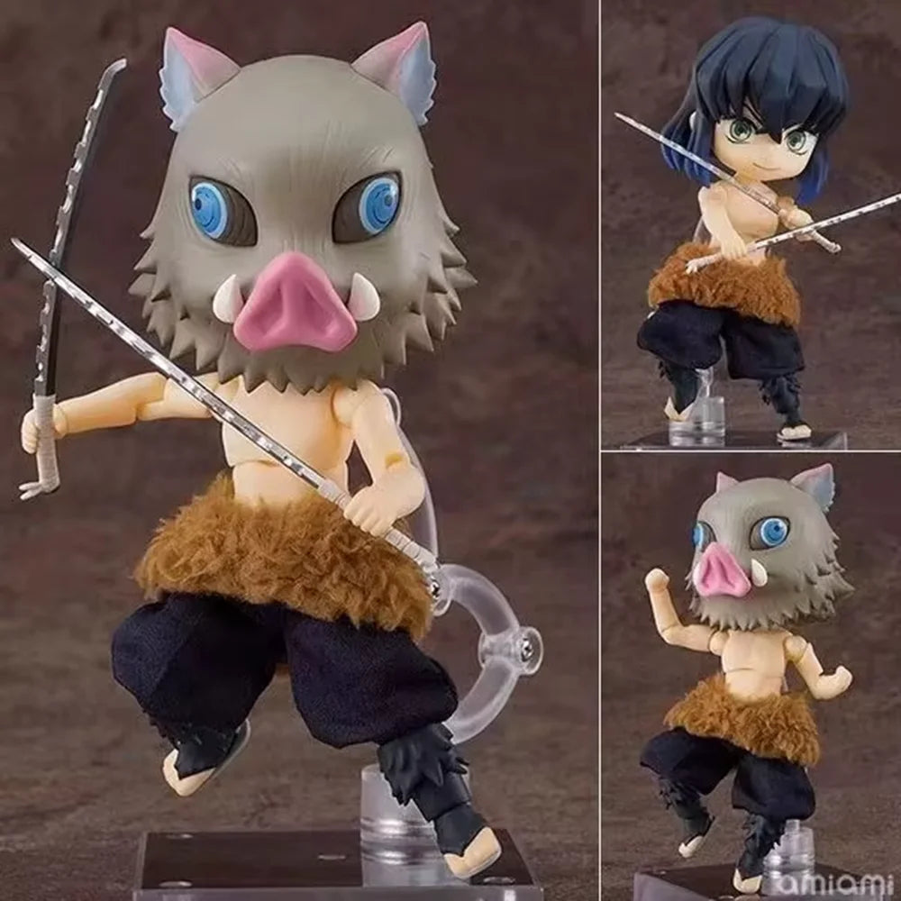 Demon Slayer Anime Series Action Figures Set - Tanjirou Nezuko Zenitsu Inosuke And Kyoujurou Collectible Dolls Gift