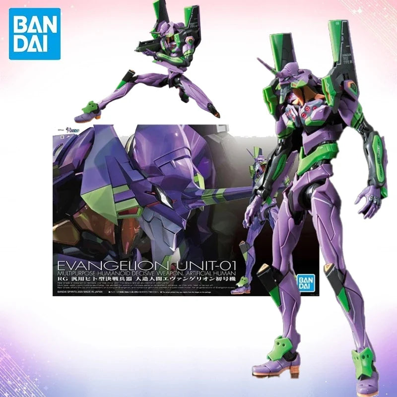 Bandai Original Genuine Figure Evangelion Model Kit RG 1/144 UNIT-01 Collection Action Figures Boys Toys Gifts Toy Gift In Stock