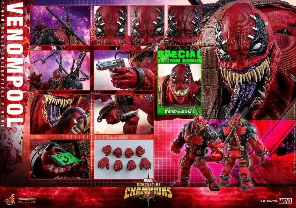 Original Marvel Venom Pool Action Figure Toy Movie Character Portrait Model 1:6 36.5cm Collectible Gift in Stock