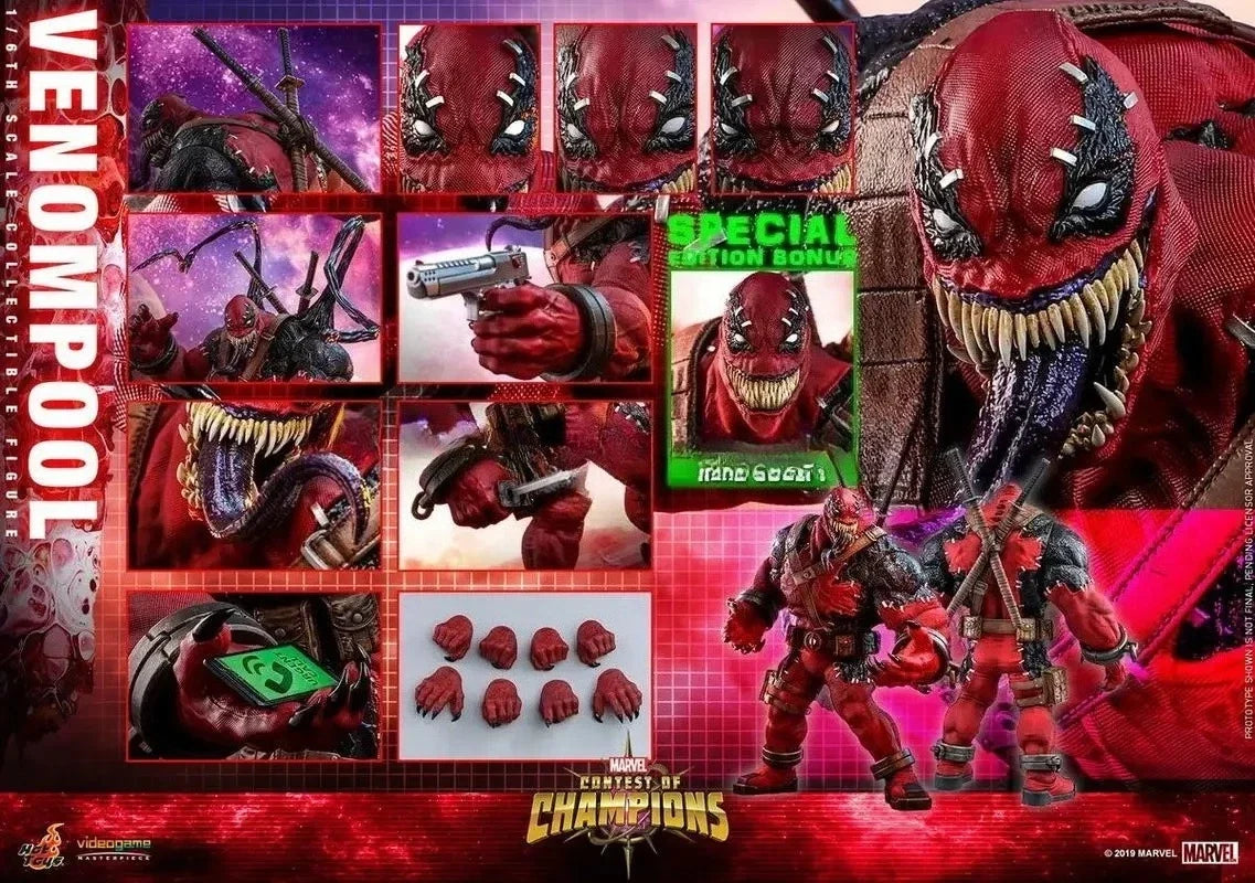 Original Marvel Venom Pool Action Figure Toy Movie Character Portrait Model 1:6 36.5cm Collectible Gift in Stock