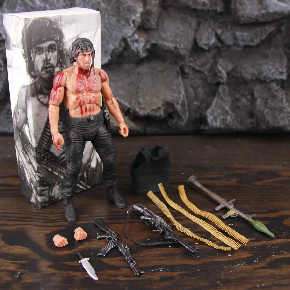 Classic Movie First Blood Ron Kim John J.R Ram bo 7" Action Figure Special Forces Soldier Avenger Sylvester Film Toys KO's NECA