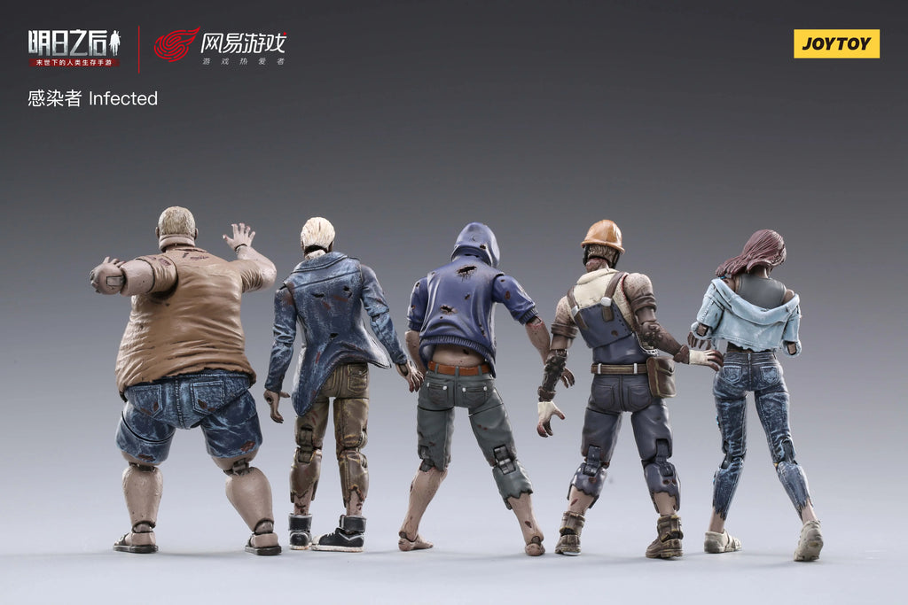 JOYTOY 1/18 Action Figure (5PCS/SET) Life After Infected Person Zombie Anime Collection Military Model Resident Evil