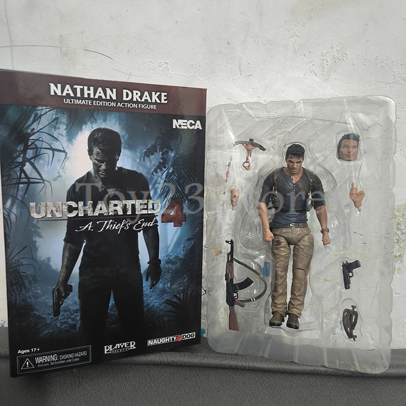 NECA Uncharted 4 A Thief's End NATHAN DRAKE Actionfigur Modellspielzeug Sammelfigur Kreatives Geburtstagsgeschenk