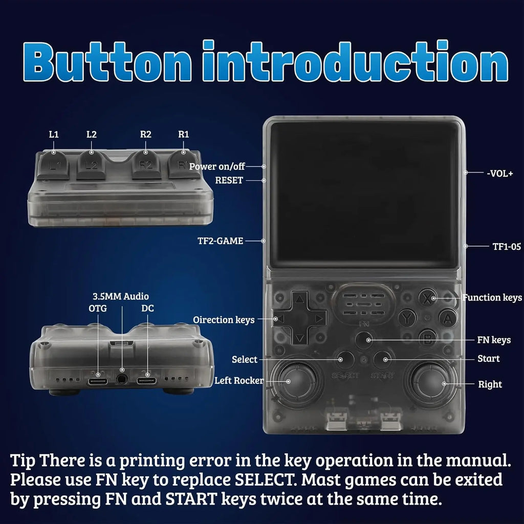  R40S Pro 30000 Games Retro Handheld Game Console 3.5 Inch IPS Screen Portable Pocket Video Player 256GB Games Kid Gift