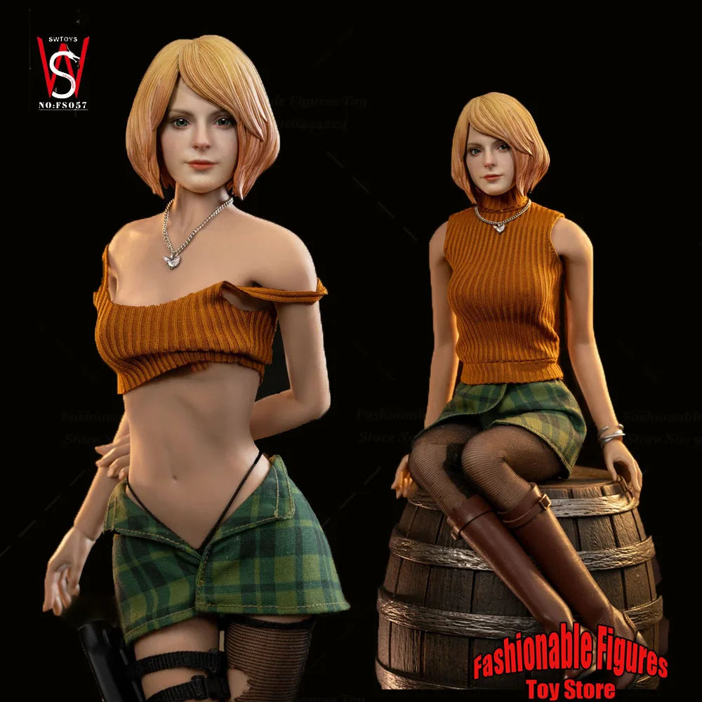 SWTOYS FS057 FS058 1/6 Women Soldier Charming Ashley Classic Anime Game Dolls 12Inch Movable Eyes Full Set Action Figure Model