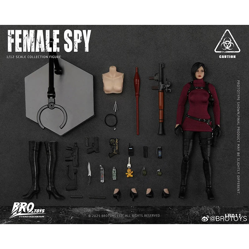 In Stock 100% Original Brotoys 1/12 LR011 Female Spy LR011 Zombie Evil Crisis Ada Wong with preorder bonus Anime Action Figures