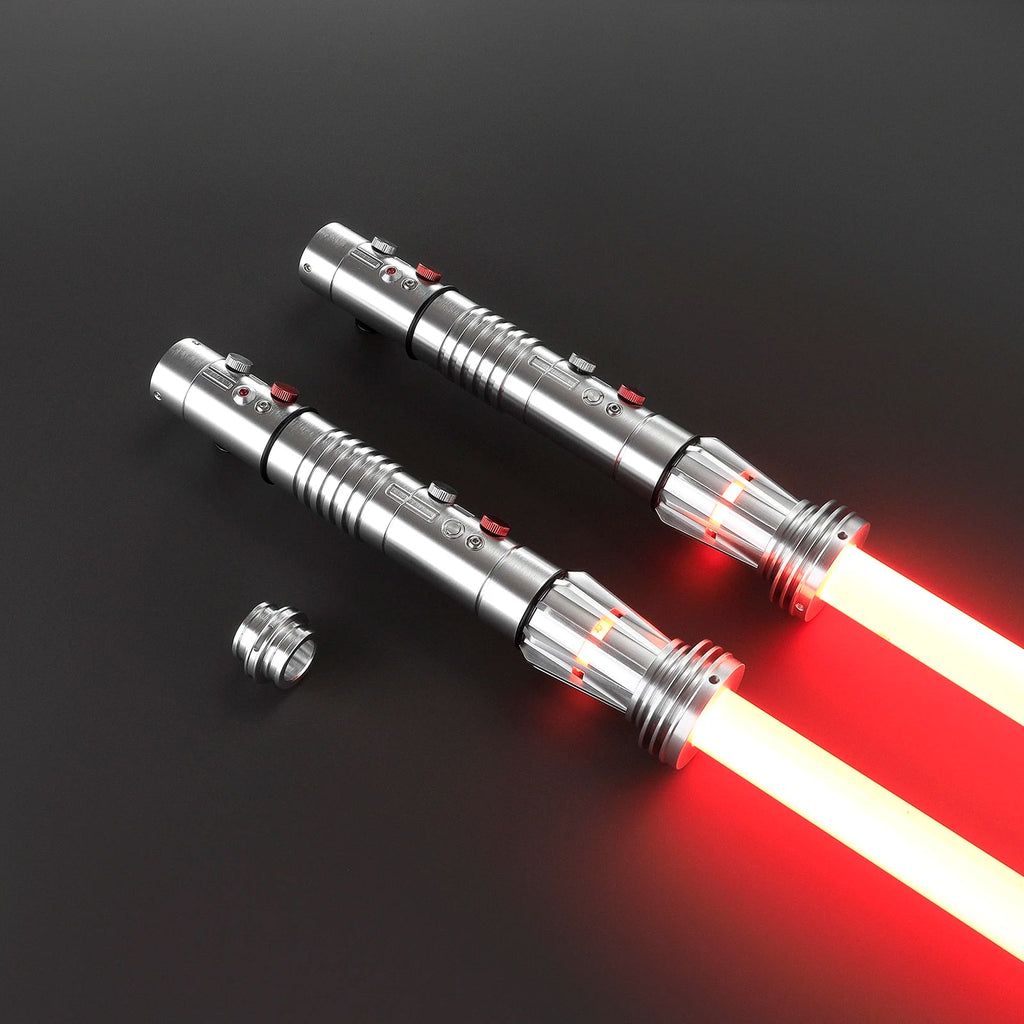 DamienSaber Darth Maul Lightsaber Sensitive Smooth Swing Light Saber FX Heavy Dueling Laser Sword Metal Hilt with 34 Sound Fonts
