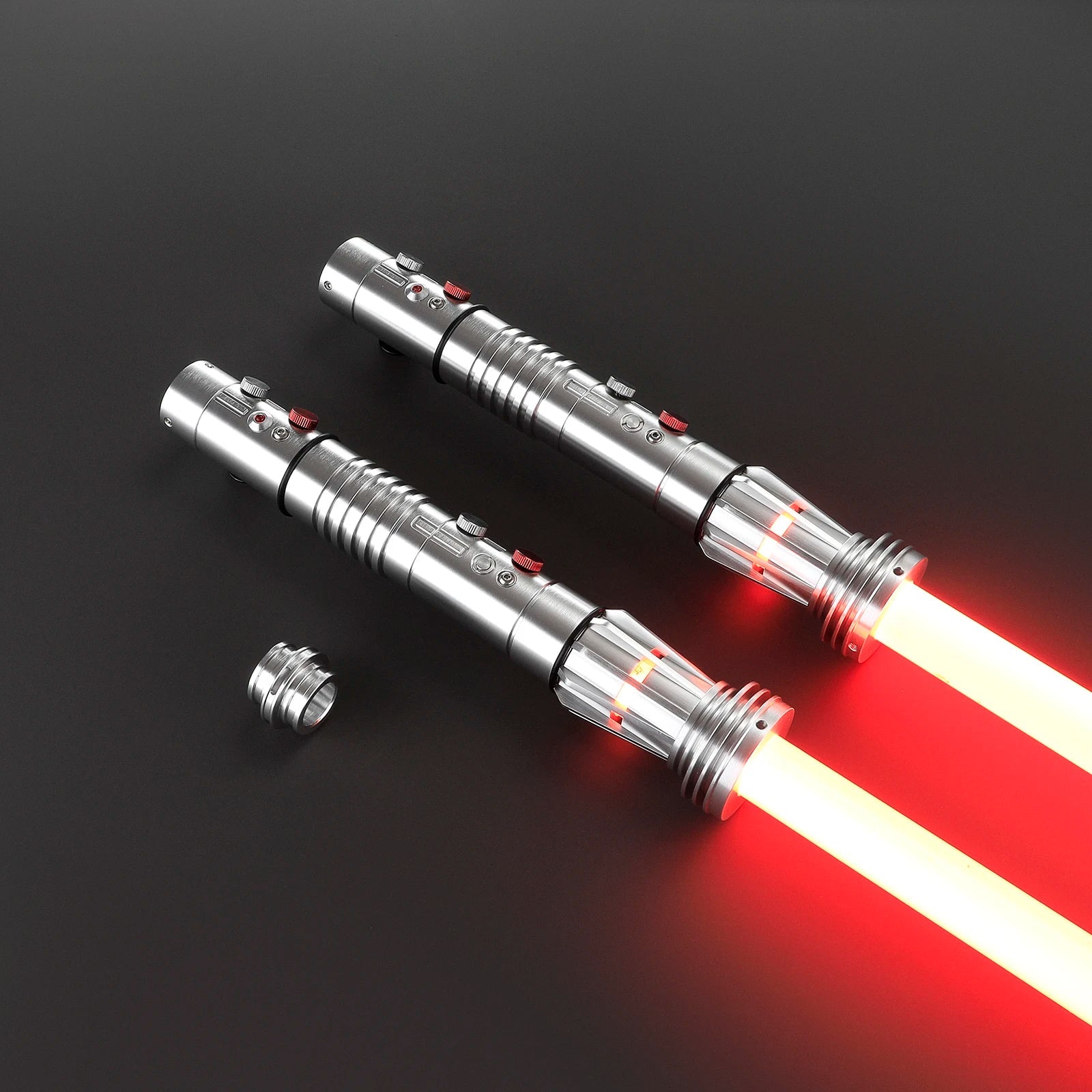 DamienSaber Darth Maul Lightsaber Sensitive Smooth Swing Light Saber FX Heavy Dueling Laser Sword Metal Hilt with 34 Sound Fonts
