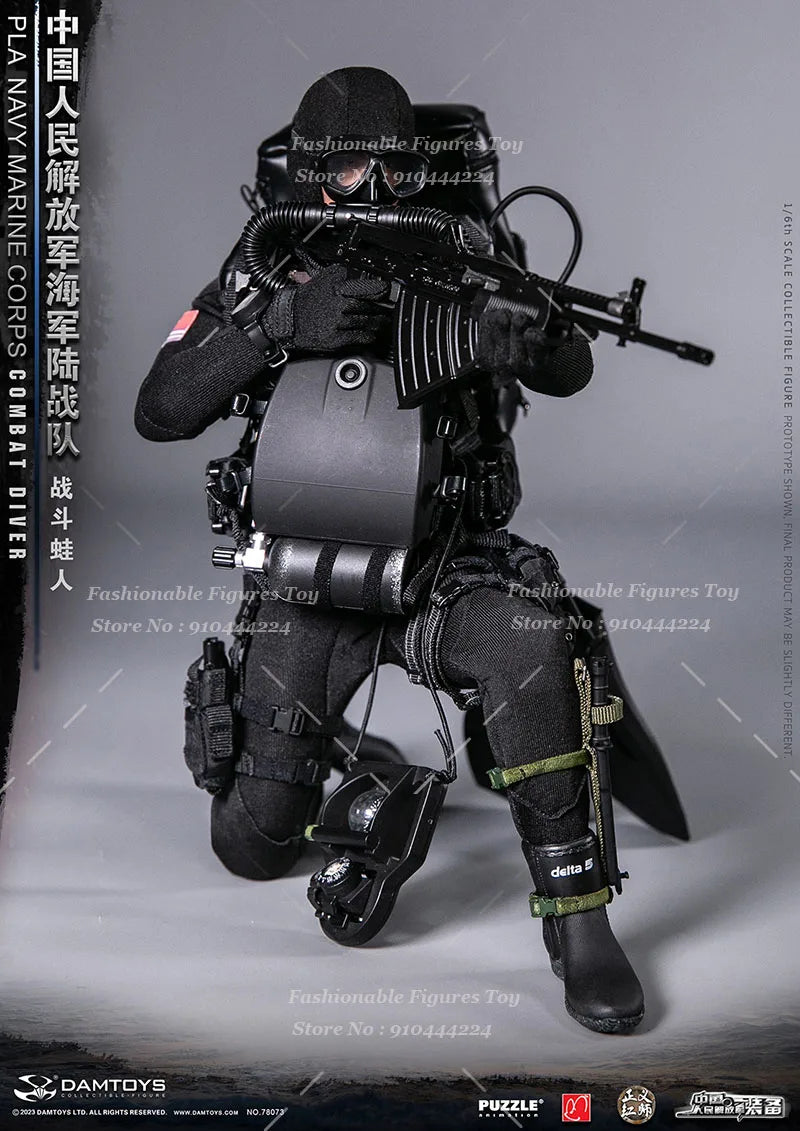 DAMTOYS 78073 1/6 Men Soldier PLA Marine Corps Battle Combat Diver Full Set 12" Action Figure Model Toys Collection Gift