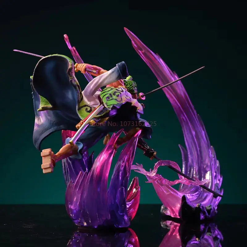 24CM One Piece Anime Figure GK Ghost Island Sakura Roronoa Zoro Glowing Pvc Action Figurine Collection Model Toys Children Gifts