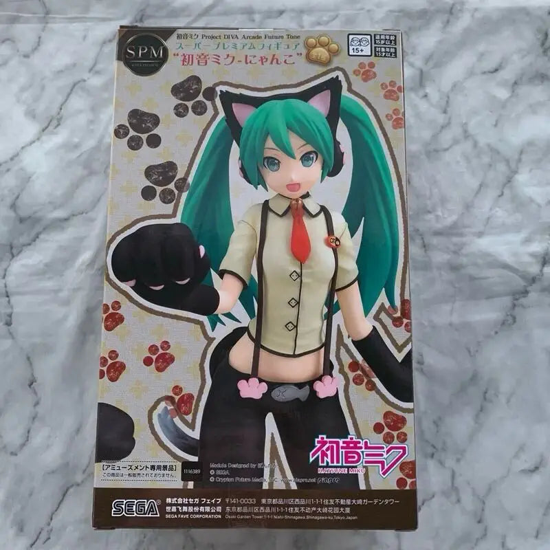 In Stock SEGA Hatsune Miku Project DIVA Arcade Future Tone SPM Hatsune Miku-Little Cat PVC 23CM Anime Action Figures Model Toy