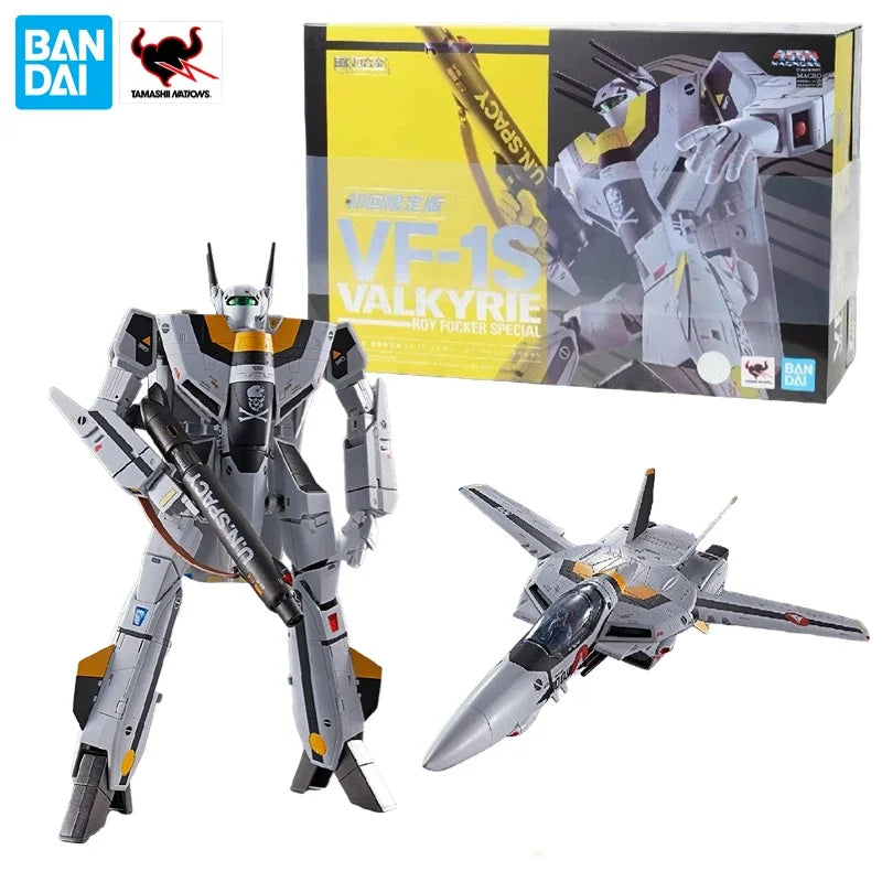 In Stock Bandai DX Superalloy Battlestar Macross VF-1S Roy Fuka Machine Skull Fighter Anime Action Figure Toy Gift Model Hobby