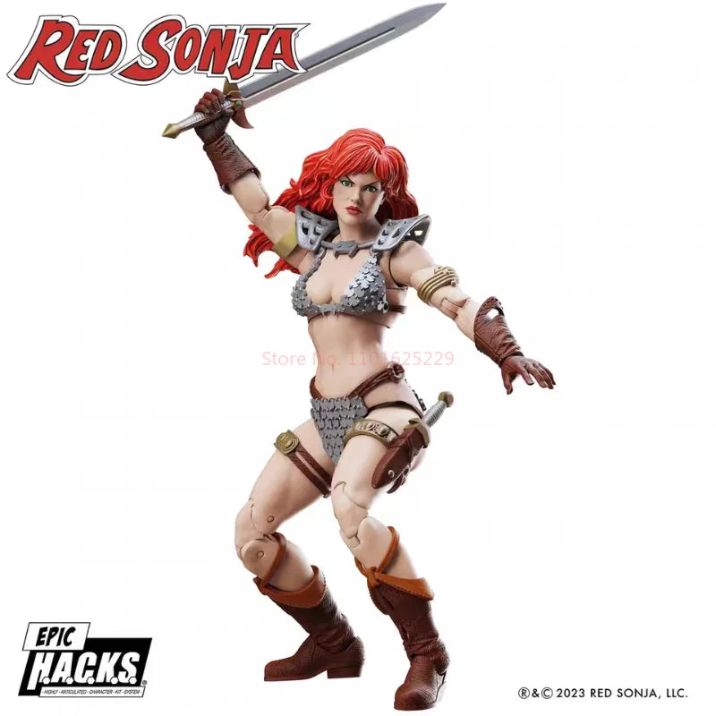 In Stock Boss Fight Studio 1/12 Red Sonja 50th Anniversary Figure - Epic H.A.C.K.S. Series Highly Detailed Model + Display Base