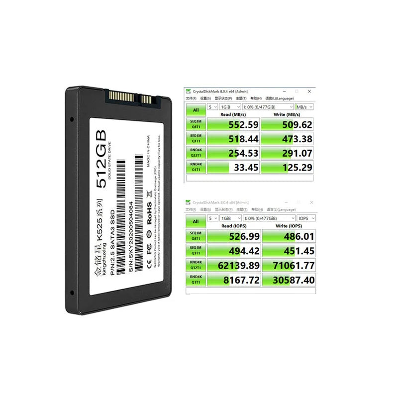 Kingchuxing SSD Sata3 2.5 Solid State Hard Disk 2TB 1TB 512GB 256GB UP to 550MB/s for Laptop Desktop