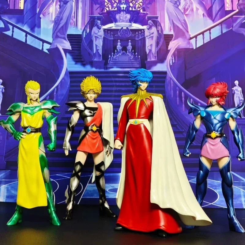 Rare Model Saint Seiya Abel and His Coronis Saints: Aldoras of Carina, Berenike of Coma Berenices, Jaoh of Lynx Statue Figures