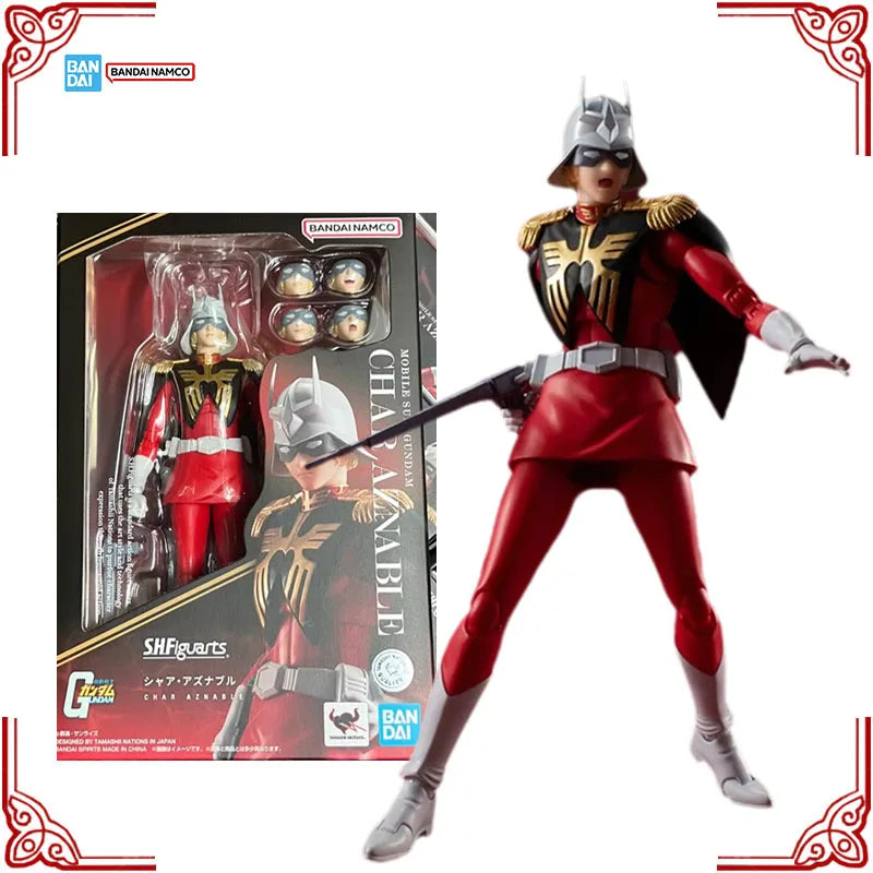 Auf Lager Original Bandai Mobile Suit Gundam Modellbausatz SHF Char Aznable Anime Actionfigur Sammlung Fertiges Modell Spielzeug Geschenke