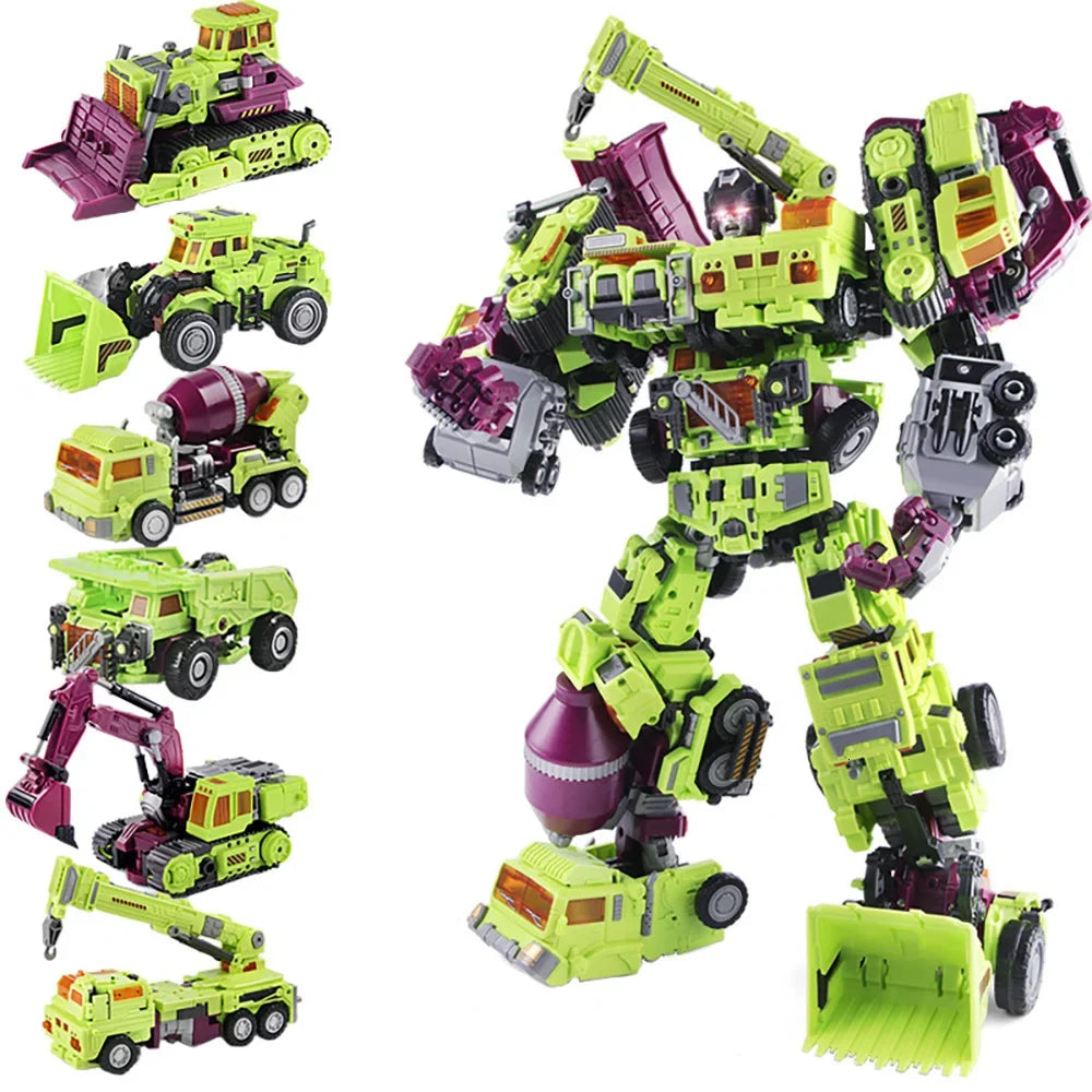 NBK 3349 Devastator G1 Transformation Combiner Action Figure Movie Model Deformation Car Robot Scrapper Scavenger For Kids Toys
