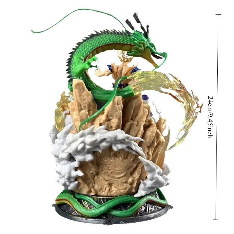 24cm Dragon Ball Figure Son Goku Anime Figurine Super Saiyan Goku Statue Shenron Frieza Buu Cell Models Collectble Toys Gifts
