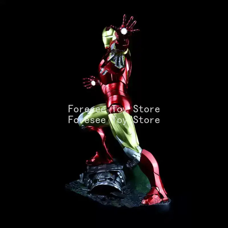 32cm Iron Man MK6 Figure The Avengers Anime Surroundings Figures Light-up Collection Desktop Decoration Best Gifts for Children