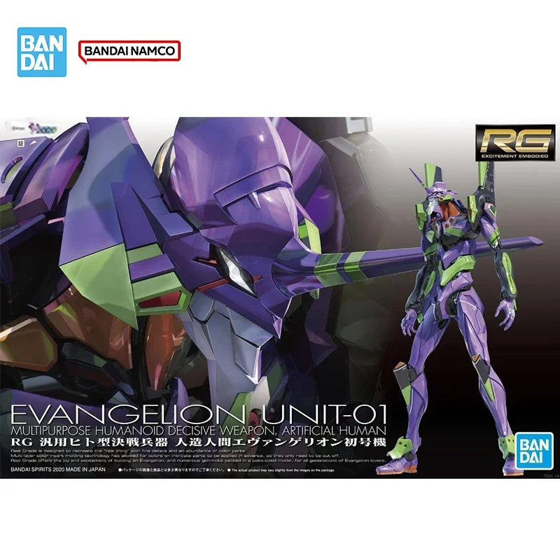 Bandai Original Genuine Figure Evangelion Model Kit RG 1/144 UNIT-01 Collection Action Figures Boys Toys Gifts Toy Gift In Stock