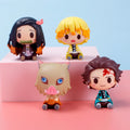 4pcs/set Anime Demon Slayer Kimetsu No Yaiba Figure Q Posket Kamado Tanjirou Kamado Nezuko Agatsuma Figure Toys 4-5cm