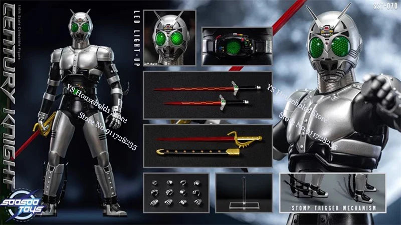 Soosootoys SST-070 1/6 Shadow Moon Kamen Rider Action Figure SST-071 Century Knight Red Ninja Delicate 12" Soldier Model Gifts