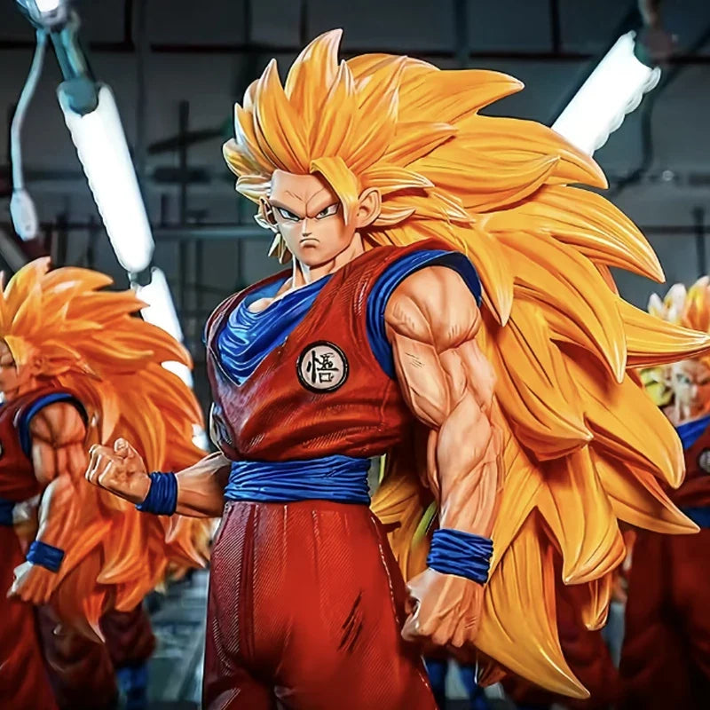 New Cartoon Animation Peripheral Desktop Chassis Ornaments 2% Super Monkey King Super Saiya Man Hand Operated Anime Model