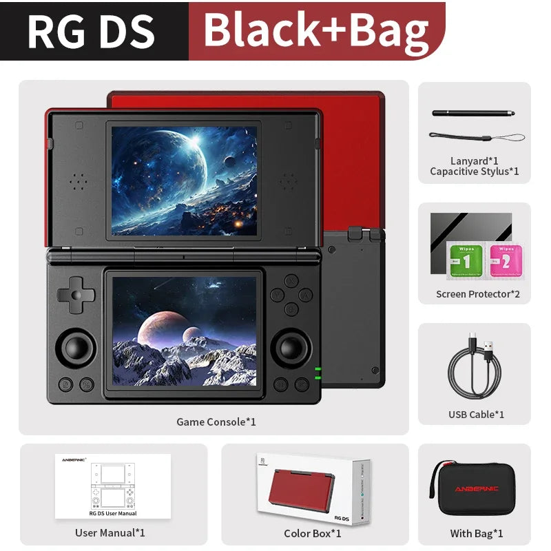 Anbernic RG DS Handheld Game Console Player Dual 4.0 IPS Screen Android 14 Dual App Split Retro Video Game Consoles  Hall Switch