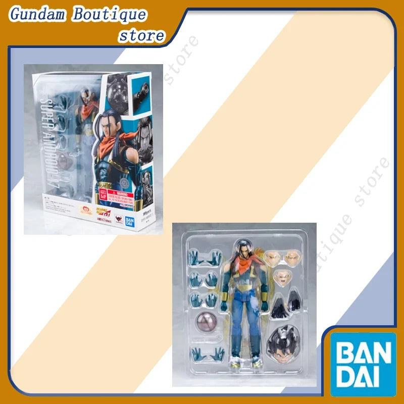 Bandai Genuine SHF Dragon Ball SUPER ANDROID 17 Anime Action Figure Collectible Joints Movable Model Toy Ornaments Gift Children