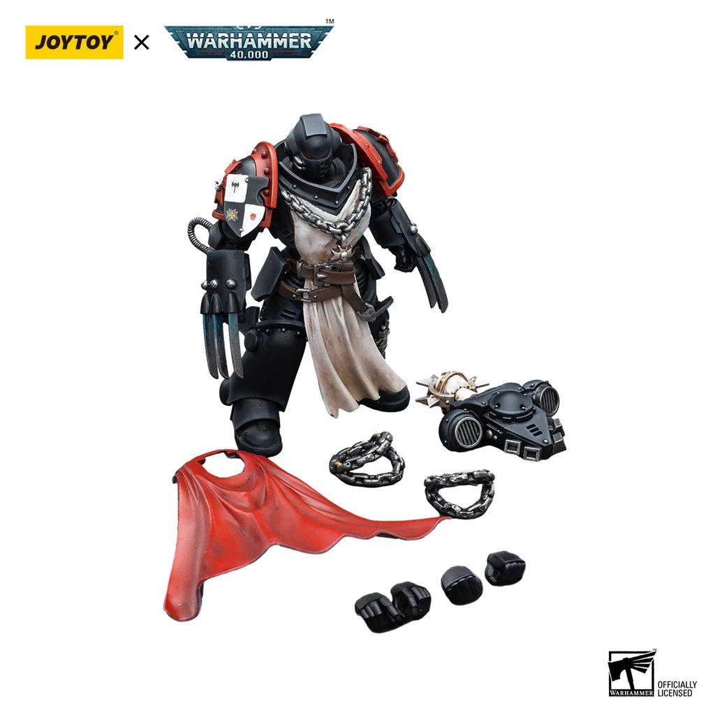 【In Stock】JOYTOY Warhammer 40K Black Templars Primaris Sword Brethren Alberic 1/18 Action Figure