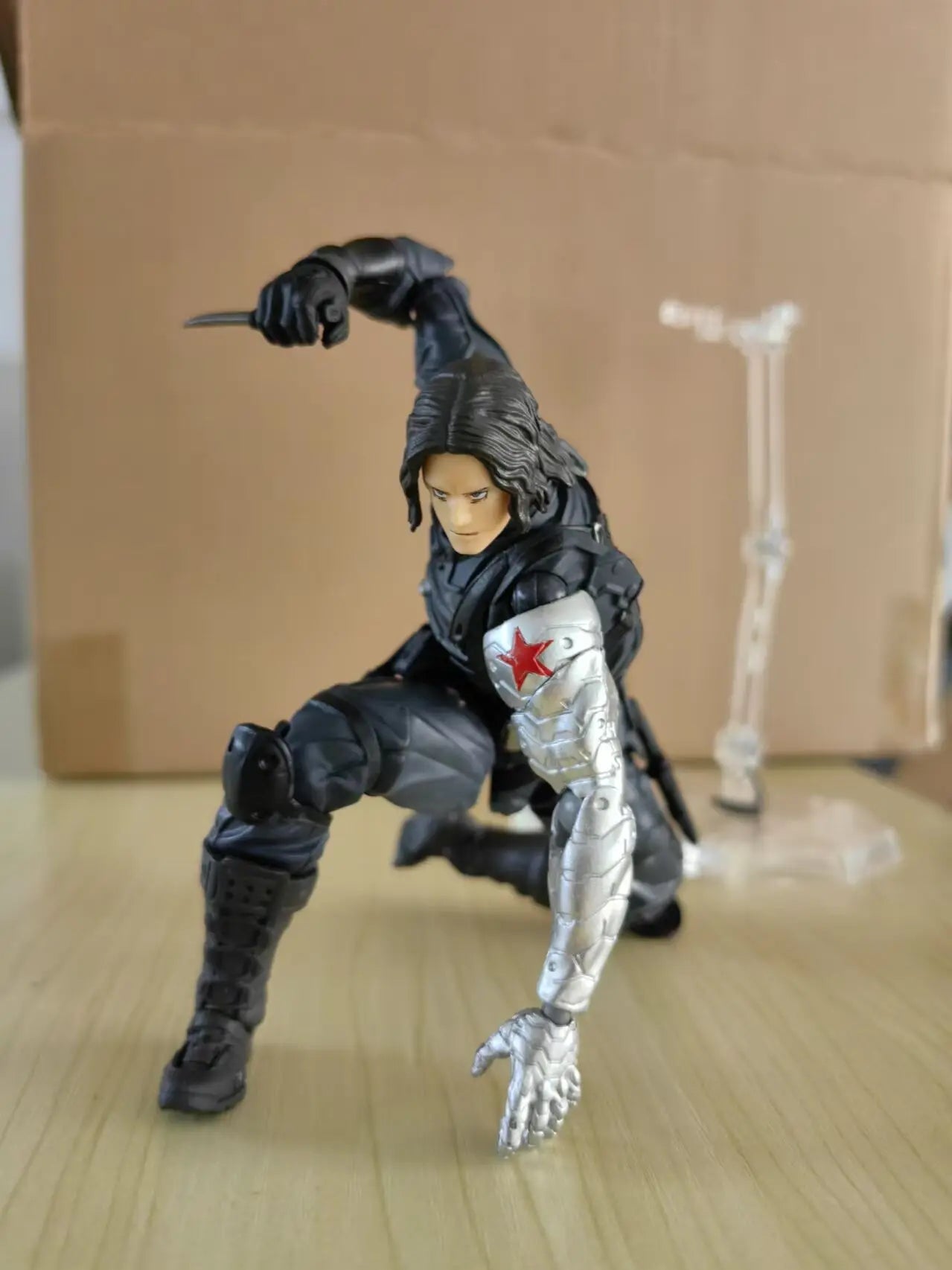 Kaiyodo Winter Soldier Revoltech AMAZING YAMAGUCHI Bucky Barnes Captain America Anime Action Figures toy birthday TOYS gifts