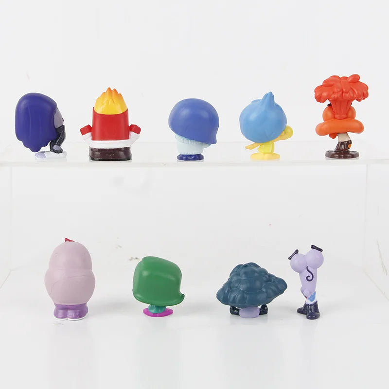 9pcs/Set Mini Anime Figure Inside Out Cartoon Movie Toys Joy Anxiety Anger Sadness Disgust Fear Model Dolls Toys For Kids Gift