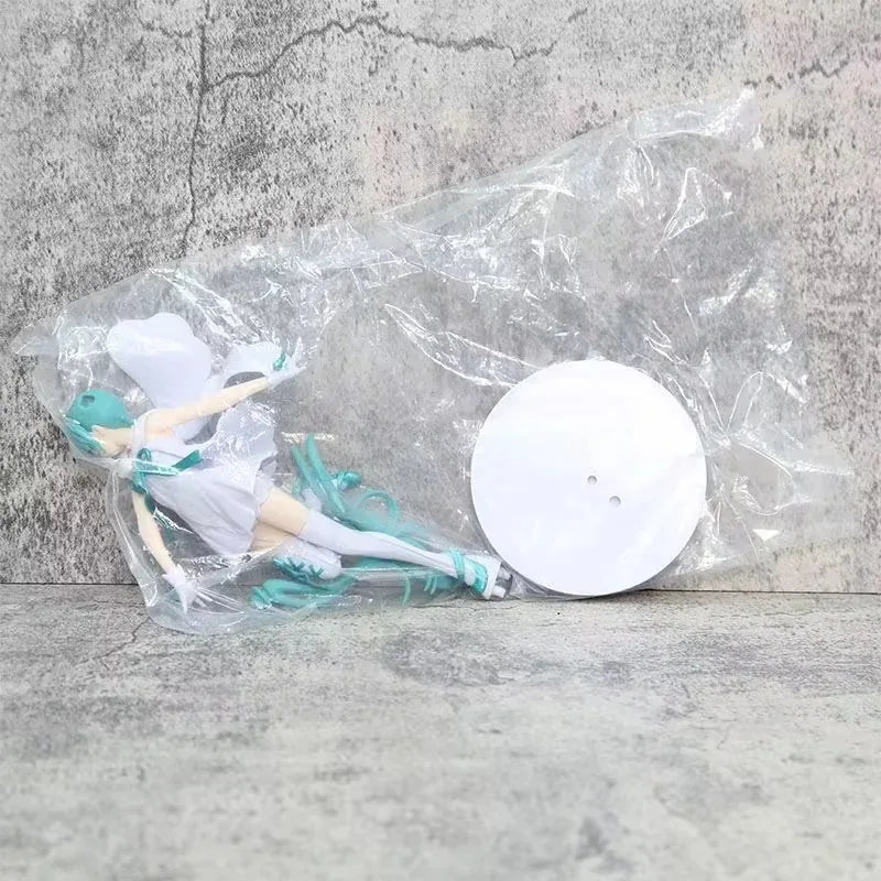 Anime 15cm Hatsune Miku Angel White Skirt Standing Model Beautiful Girl Series Box Handmade Birthday Gifts Collection Ornament