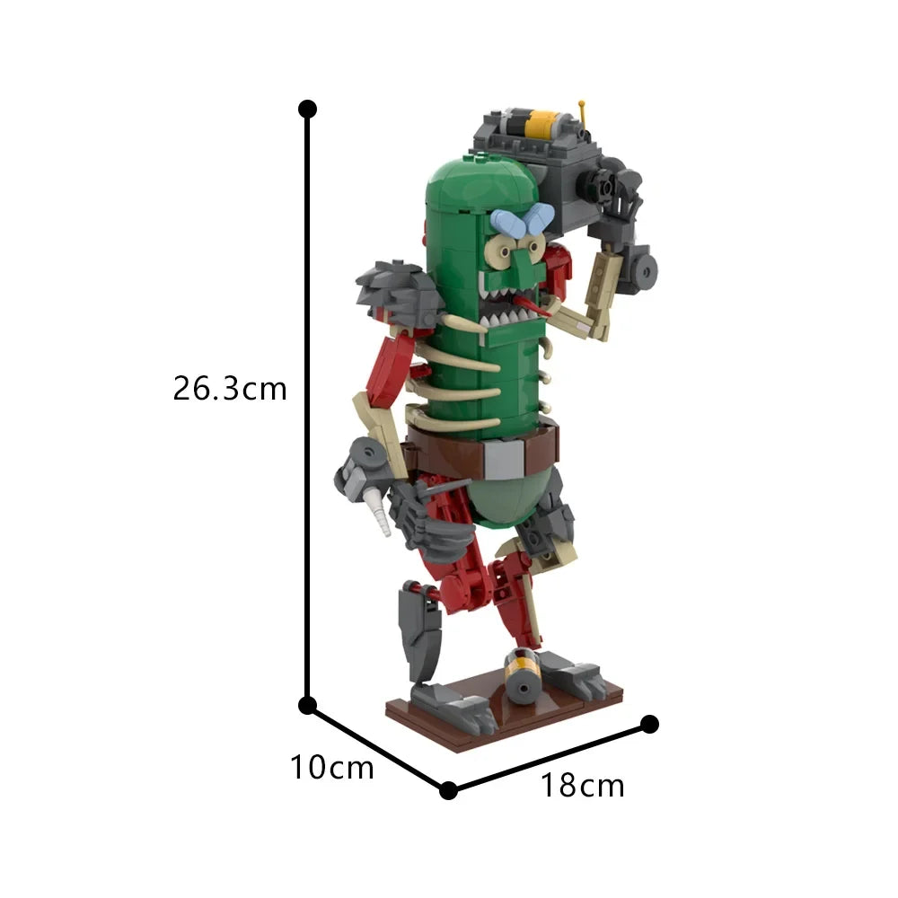 MOC Animation Mr. Pickles Doll Model Building Blocks Cucumber Warrior Action Figure Bricks Toy Halloween Gift