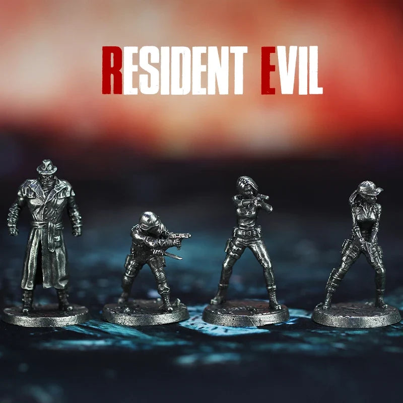 Metal Cupronickel Resident Evil Soldier Model Action Figures Board Game Piece Static State Miniature Ornament Accessories Toys