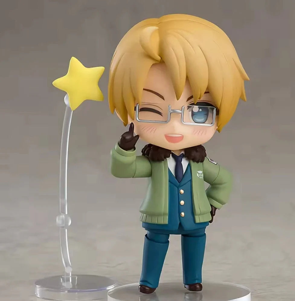 100% Original: Anime Axis Powers Hetalia Alfred FJones Q version 10cm PVC Action Figure Anime Figure Model Toys Doll Gift