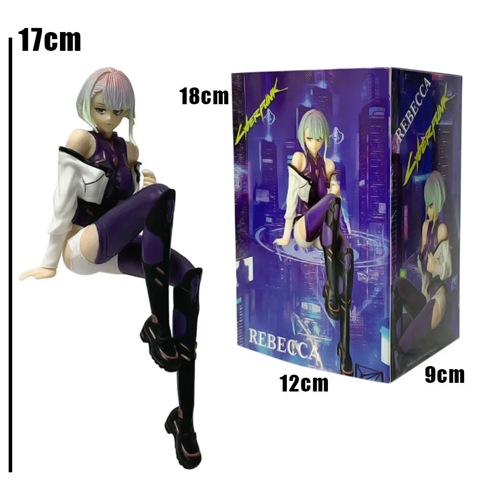Winter New Arrival Cyberpunk Lucy 17cm Sitting Pose PVC Anime Figure Collectible Model Toy Kids Gift New Year Present