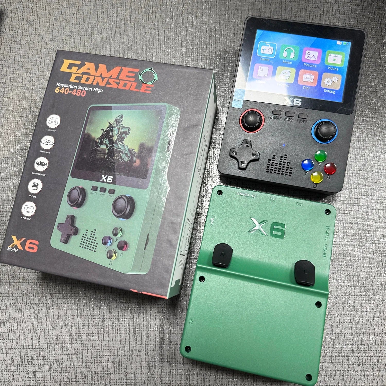 New X6 3.5Inch IPS Screen Handheld Game Player Dual Joystick 11 Simulators GBA Video Game Console for Kids Gifts