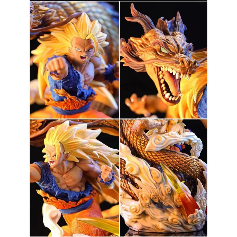 29.5cm Dragon Ball Figure Son Goku Super Saiyan Dragon Fist Anime Collection Model Desktop Ornament Decorations Children Toys