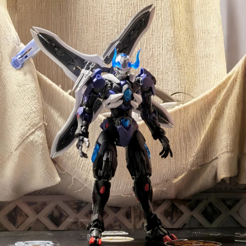 Hemoxian Mg 1/100 Scale Lone Shadow Assembly Model Kit 19cm With 4 Head Mask Over Zero Action Figure Robot Plastic Model Toy