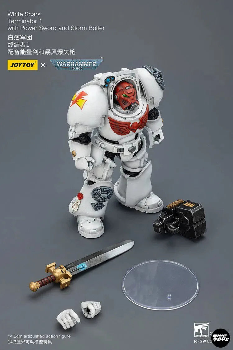 JOYTOY Warhammer 40000/40k White Scars Terminator 1 with Power Sword and Storm Bolter Action Figure Doll Decoration Gift Model