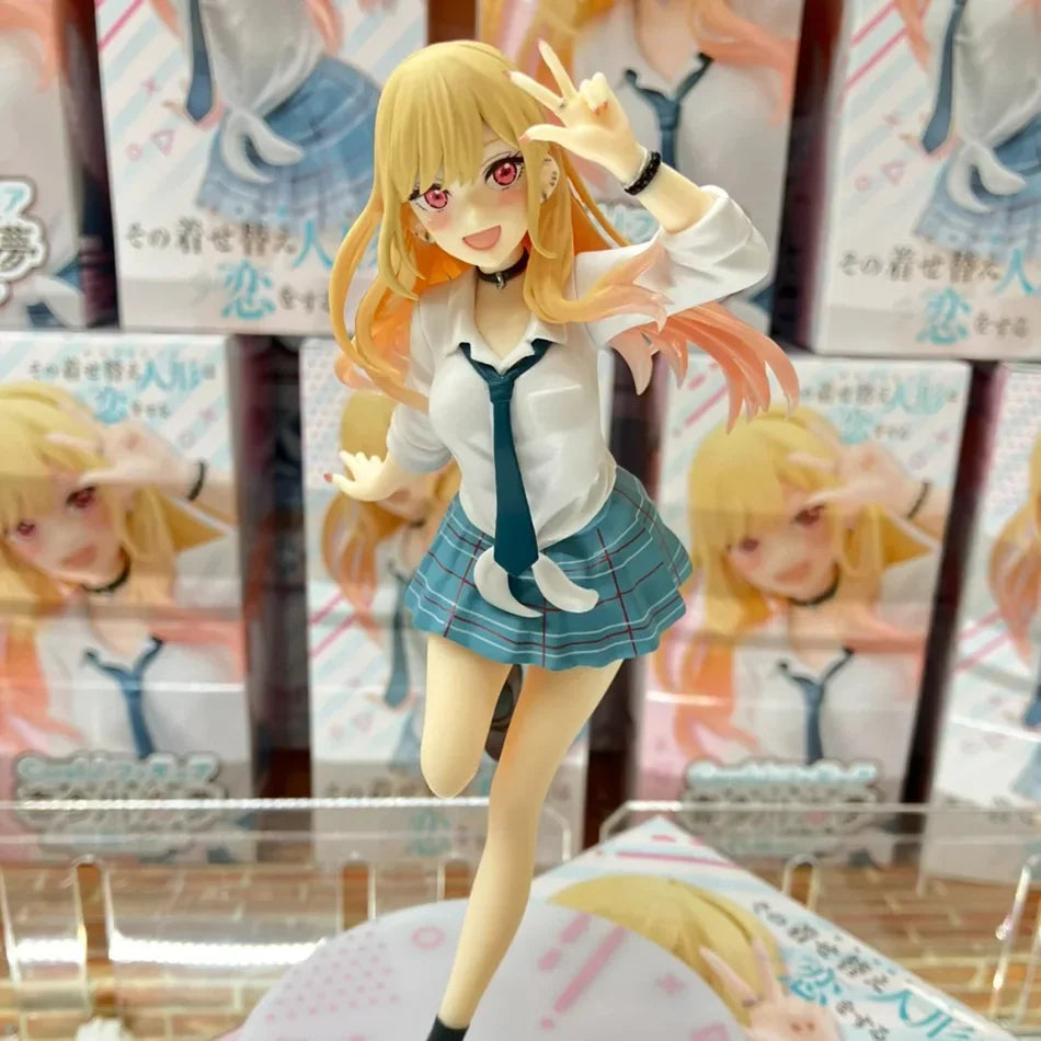 18CM Anime My Dress Up Darling Kitagawa Marin Figure School Uniform Dress Up Standing Model Toy Gift Action Figure For Kids PVC