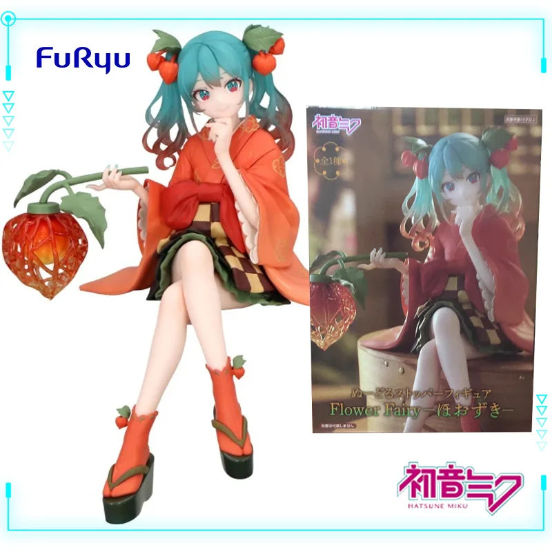 FuRyu Original Genuine Vocaloid Hatsune Miku Blumenfee Lampionblume 15cm Noodle Stopper Modell Spielzeugfiguren