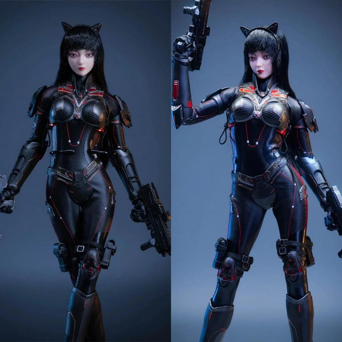 In Stock CS-007 1/6 Armor Edition Fox Girl Mobile Simulation Fox Tail 12'' Full Set Collectible Female Action Figure Model Toys