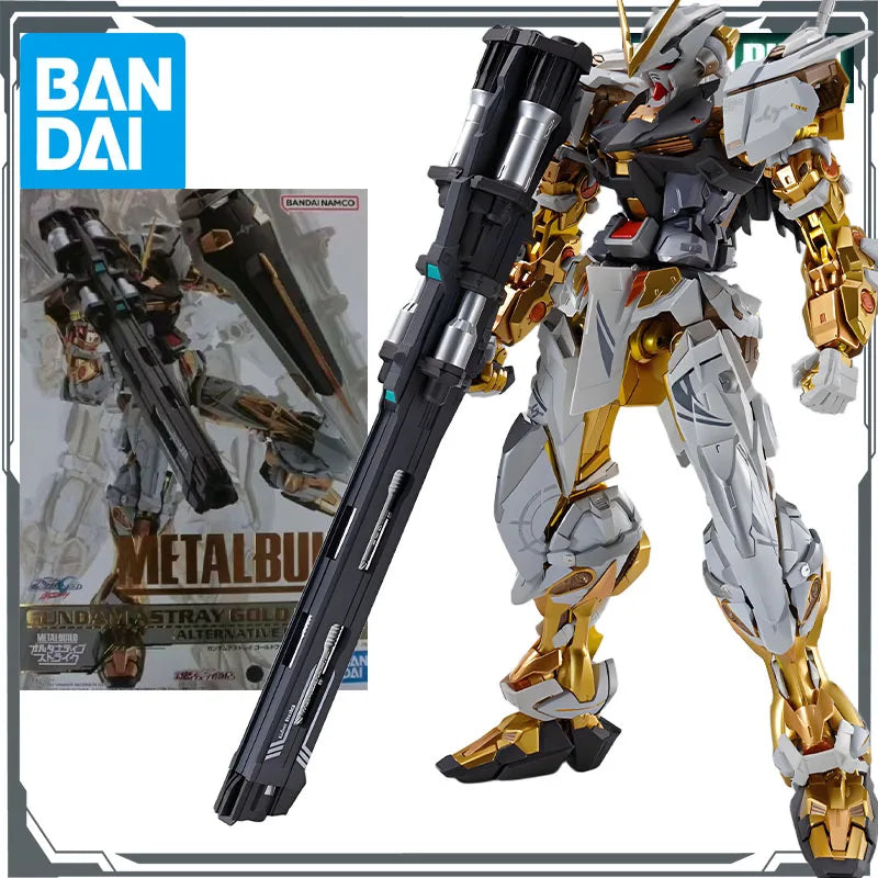 Bandai Original Mobile Gundam METAL BUILD GUNDAM ASTRAY GOLD FRAME 180mm Anime Action Figures Toys for Boys Gift Model Ornaments