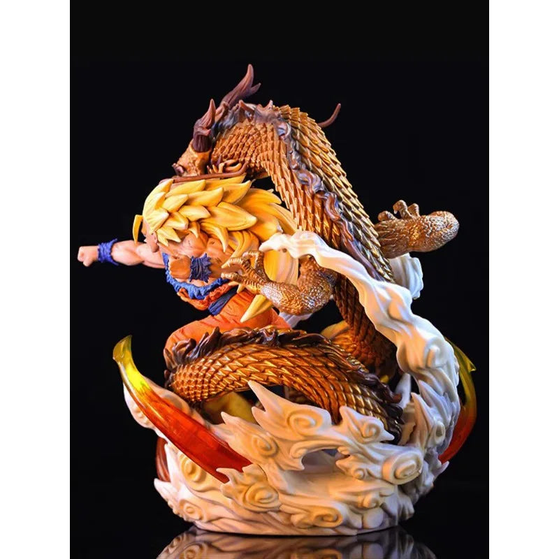 29.5cm Dragon Ball Figure Son Goku Super Saiyan Dragon Fist Anime Collection Model Desktop Ornament Decorations Children Toys