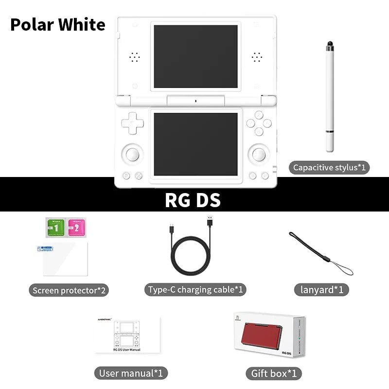 Anbernic RG DS Handheld Game Console 4" IPS Dual Screen Android 4000mAh Flip Video Games Player Supports RixelHK Wifi Streaming