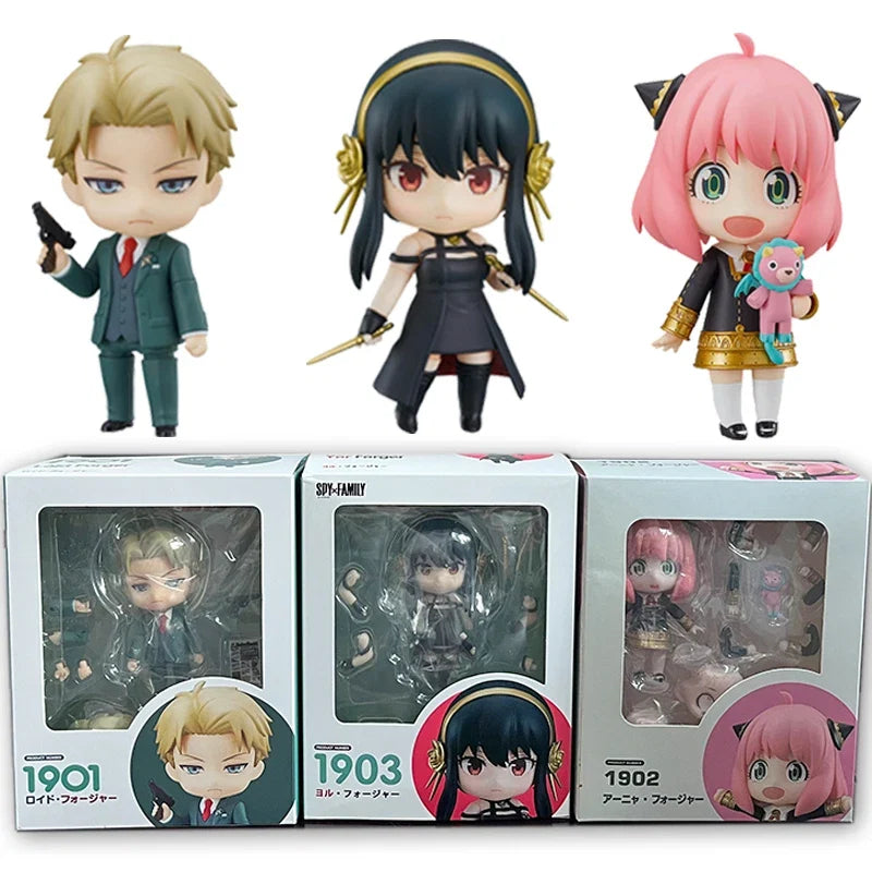 Anime Spy Family 1901 Loid Forger 1902 Anya 1903 Yor Action Figure Q Version Movable Kawaii Model Doll Birthday Toys