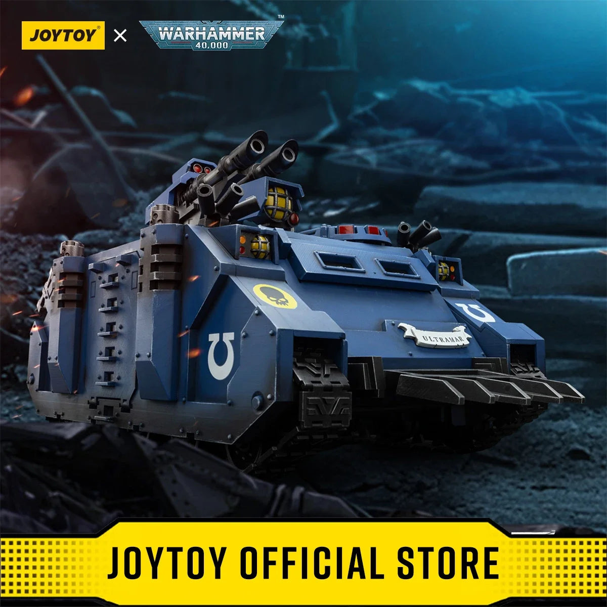 JOYTOY 1/18 Warhammer 40K Action Figures Ultramarines Razorback with twin lascannon